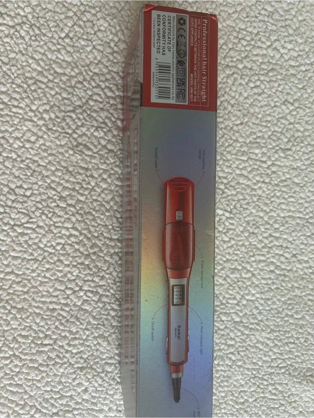 Kemei Red Professional Hair Straightener Flat Iron